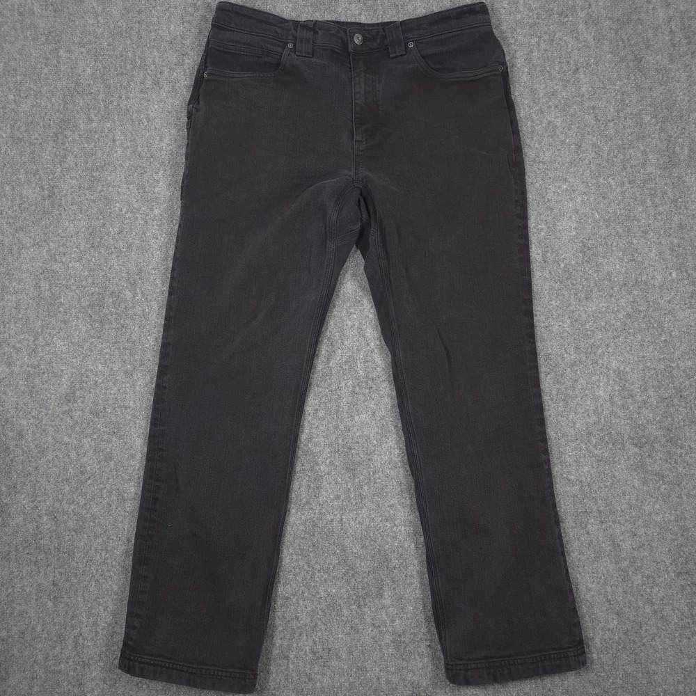 Duluth Trading Ballroom Double Flex Jeans Mens 34x29* Black Relaxed Fit READ